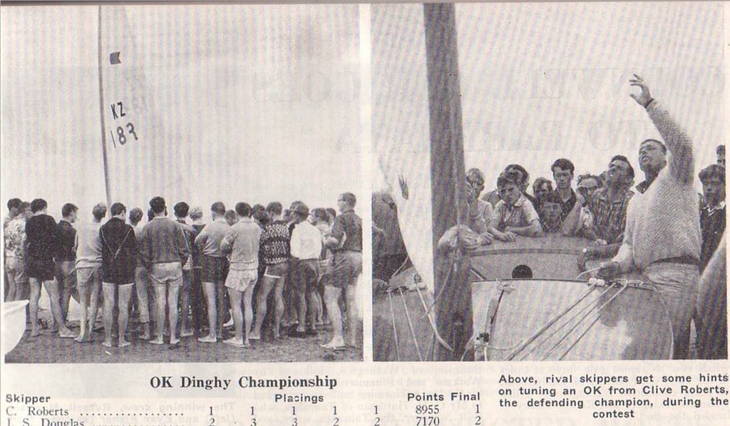 Clive Roberts conducts another impromptu race clinic after his win in the 1966 OK Nationals © Sea Spray